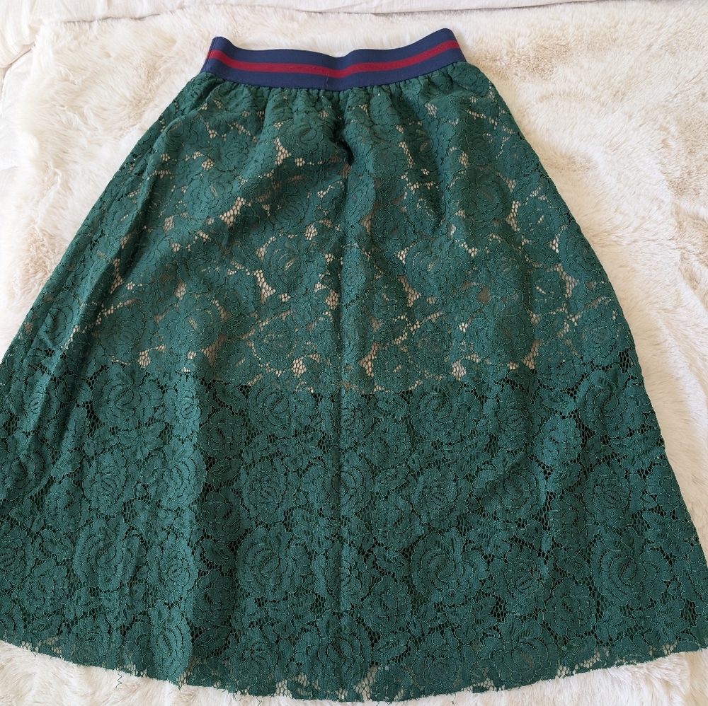 Gucci Lace Green Skirt